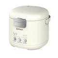 Cream-colored Zemkon 1.2l smart electric rice cooker with sleek rounded design and silver control panel