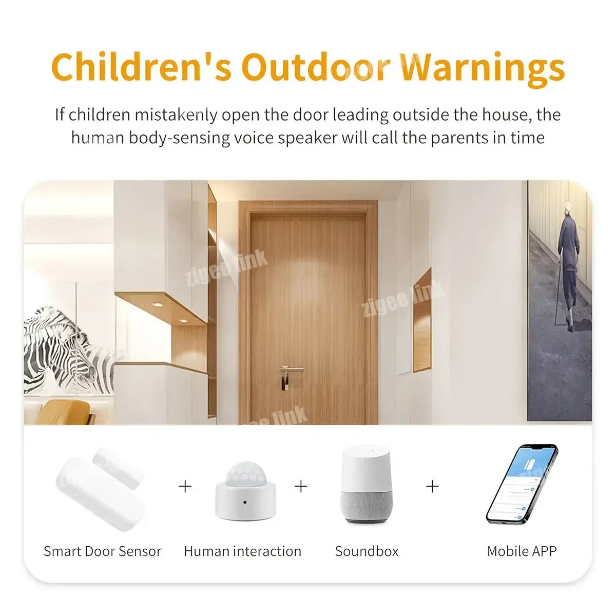 White smart door sensor with sleek minimalist design for seamless integration in modern homes zigbee 3.0 smart door sensor alarm