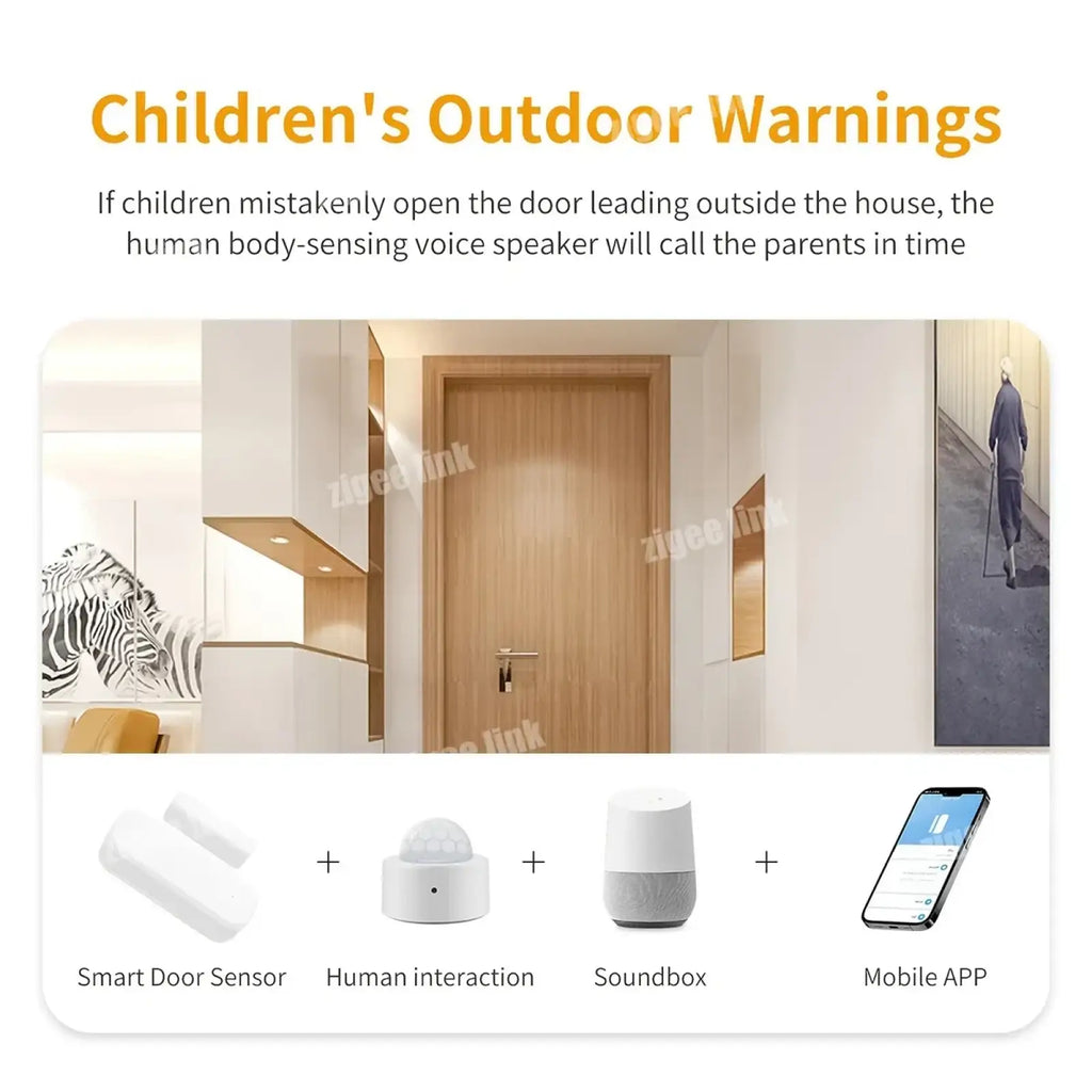 White smart door sensor with sleek minimalist design for seamless integration in modern homes zigbee 3.0 smart door sensor alarm