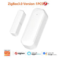 White plastic zigbee door window sensor with rounded edges for google assistant smart scene home automation integration