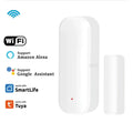 White zigbee smart door window sensor with sleek minimalist design and smooth plastic finish for magnetic alarm detection