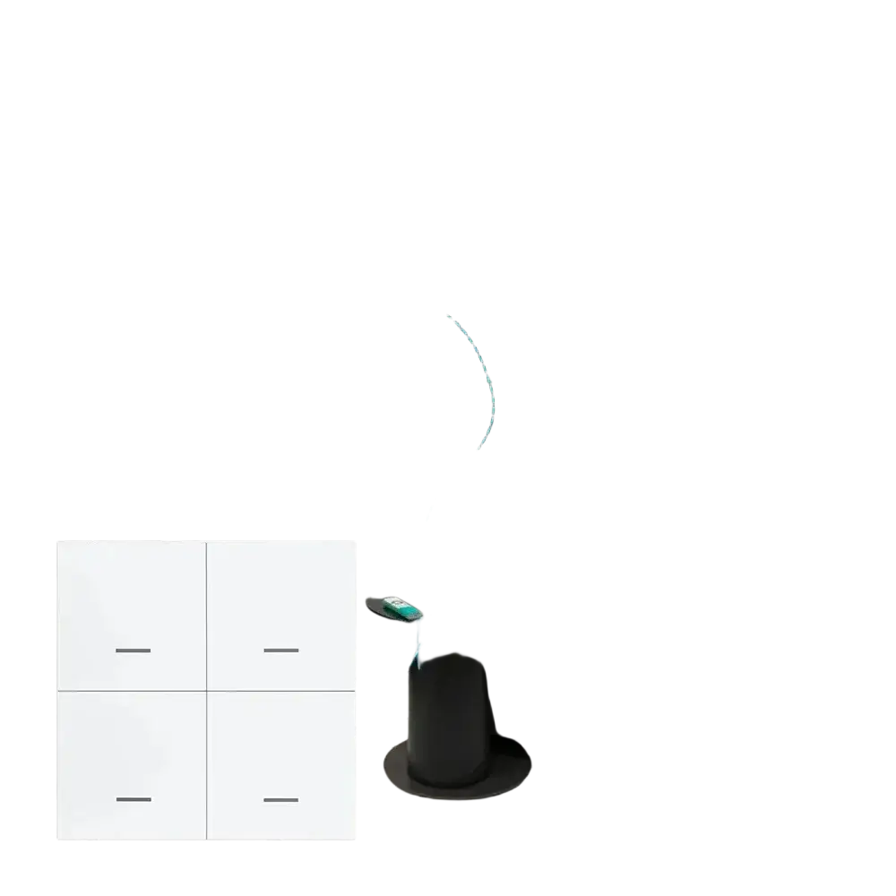 White zigbee smart scene switch wireless remote control with minimalist design and four push buttons for smart home use