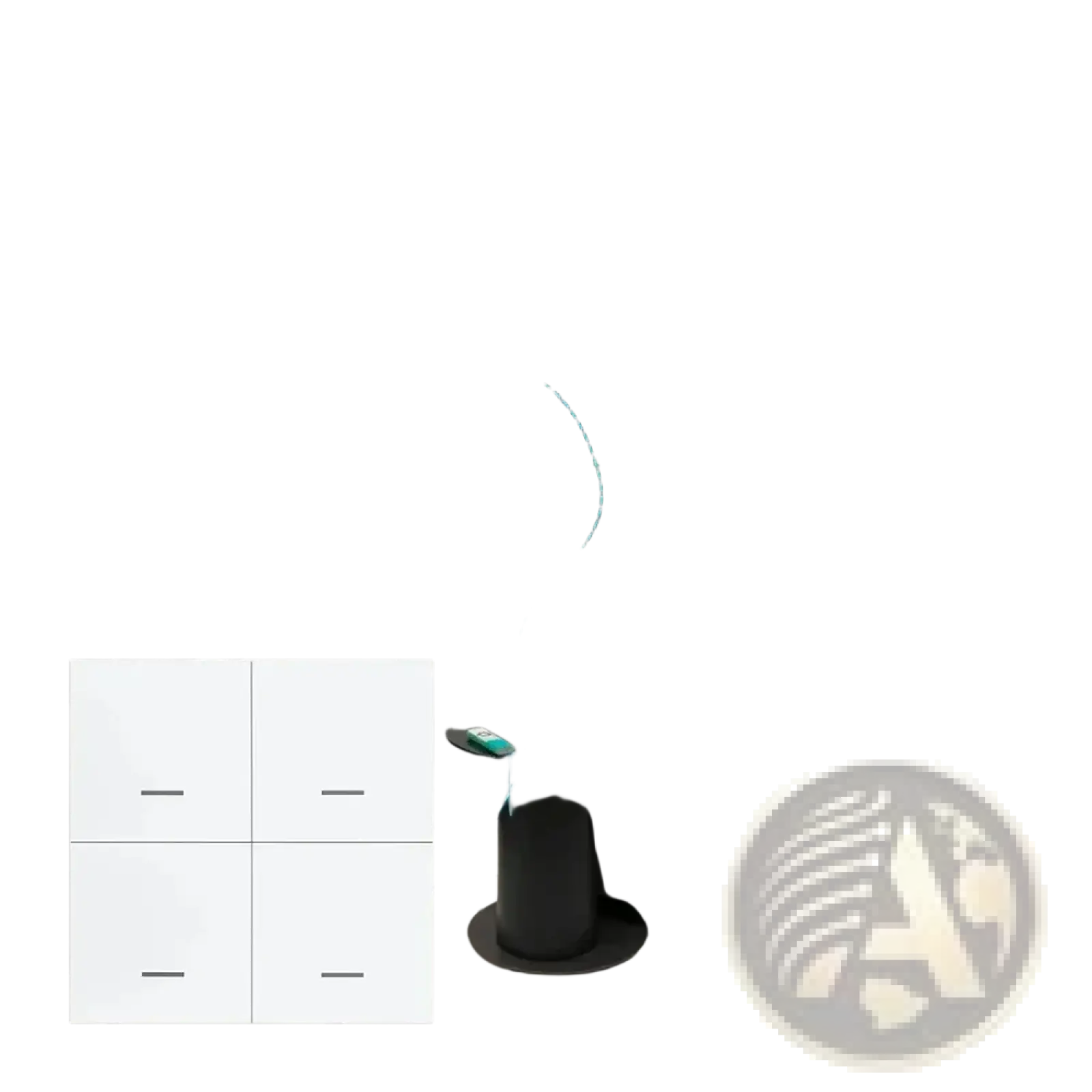 White zigbee smart scene switch wireless remote control with minimalist design and four push buttons for smart home use