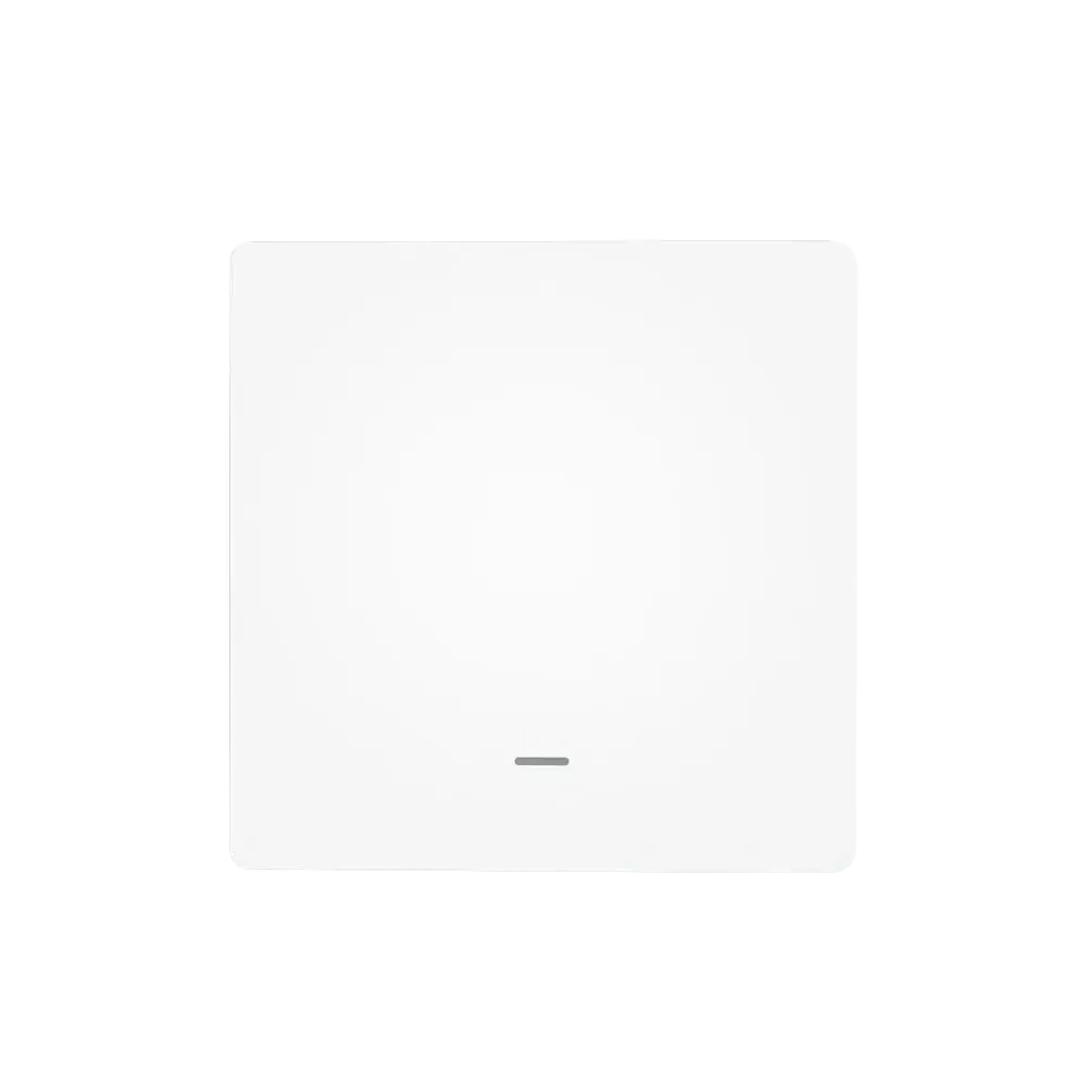 White rectangular zigbee smart scene switch with minimalist design and subtle gray indicator line for wireless control