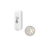 White rectangular Zigbee 3.0 smart temperature humidity sensor with gray thermometer icon and water droplet symbol on front
