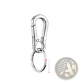 Silver-toned zinc alloy car keychain with spring-loaded carabiner gate and attached key ring for anti-lost use