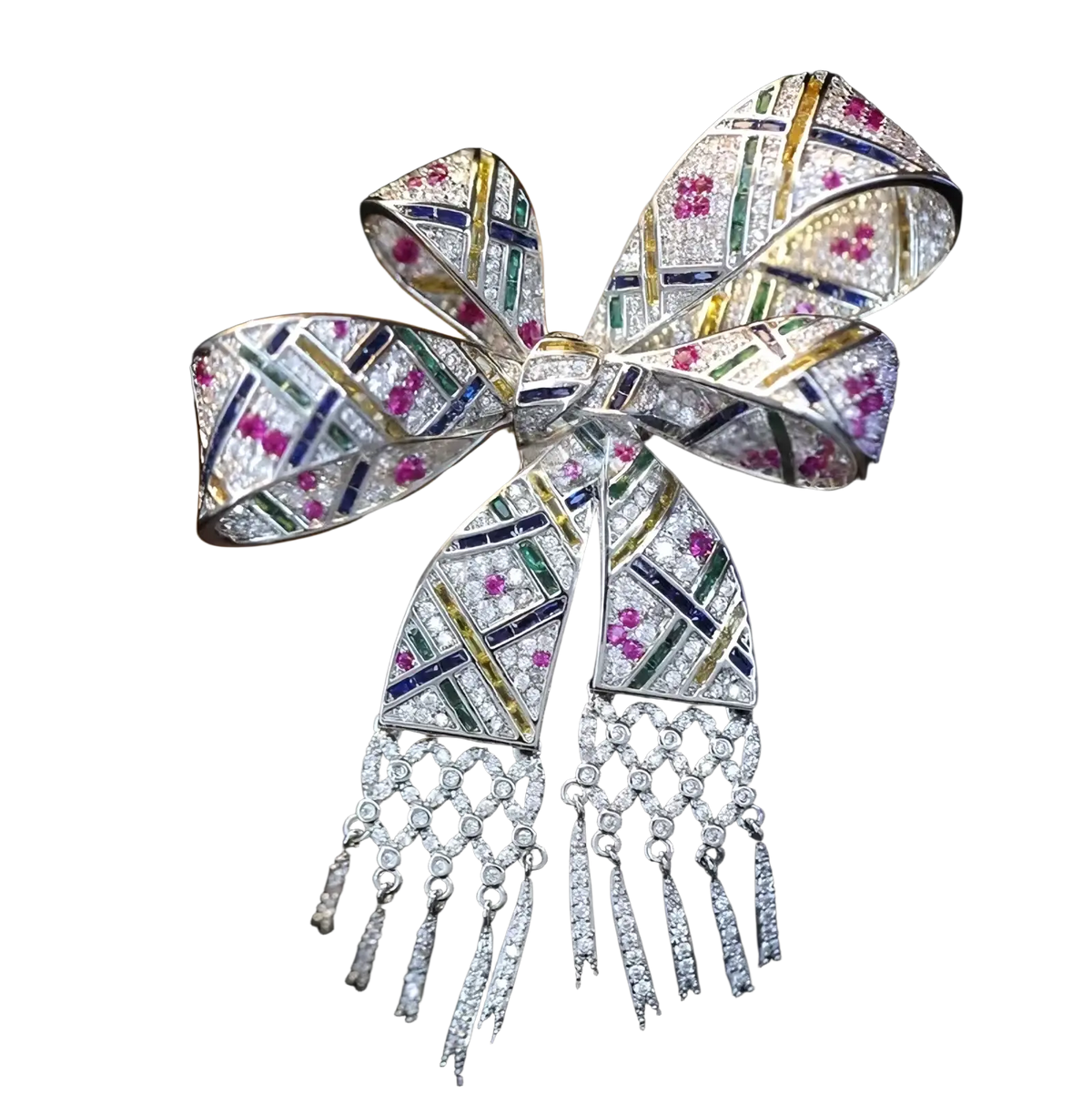 Zircon butterfly brooch luxury designer pin with a sparkling multicolored bow shape featuring diamond patterns and vibrant gemstones