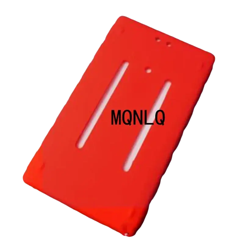 Bright red silicone protective case for zune 30gb with two vertical slots and three small circular cutouts on the back