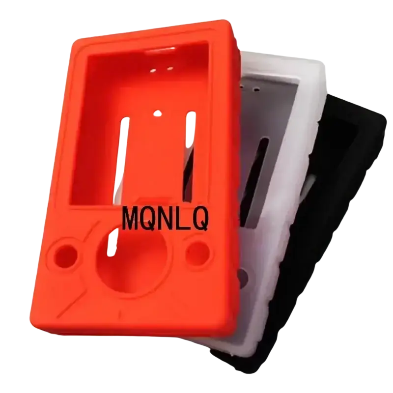 Vibrant orange silicone protective case for zune 30gb handheld gaming device shown with white and black cases